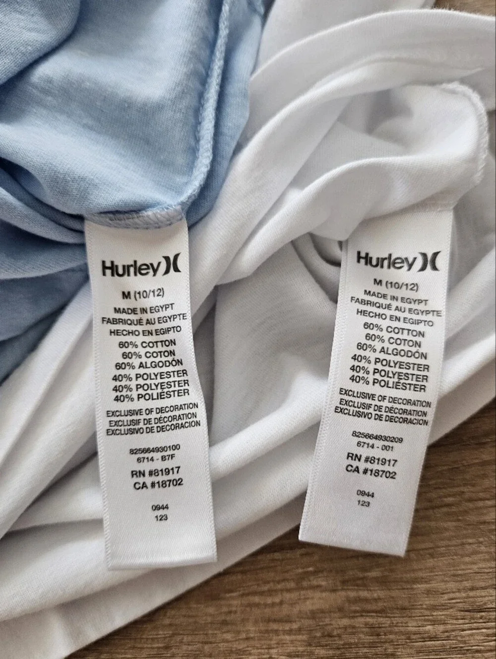 Hurley Kids Short Sleeve Tee Light Blue and White Stripes Size M - Set Of 2